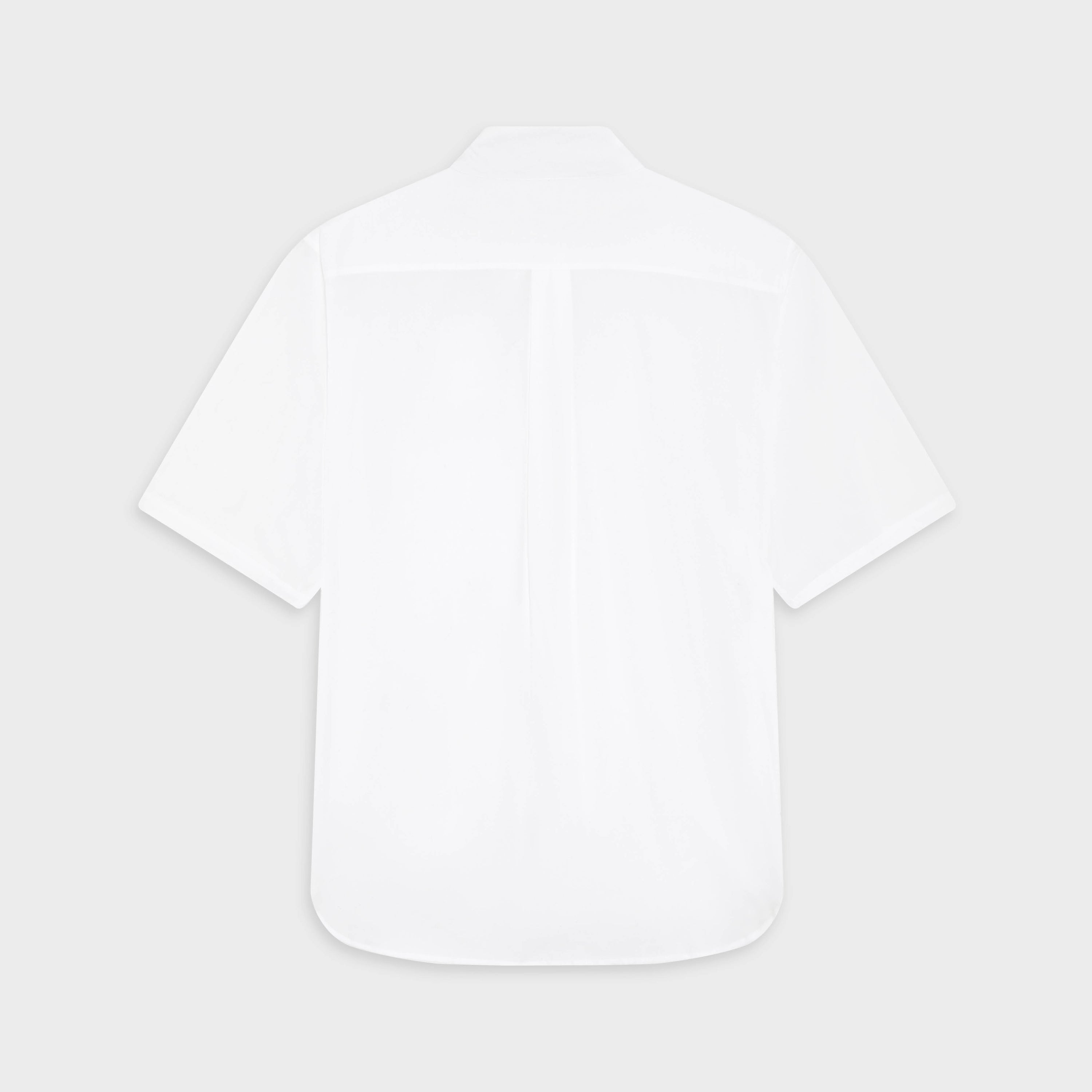 Infinity Collar Short Sleeved Shirt in White