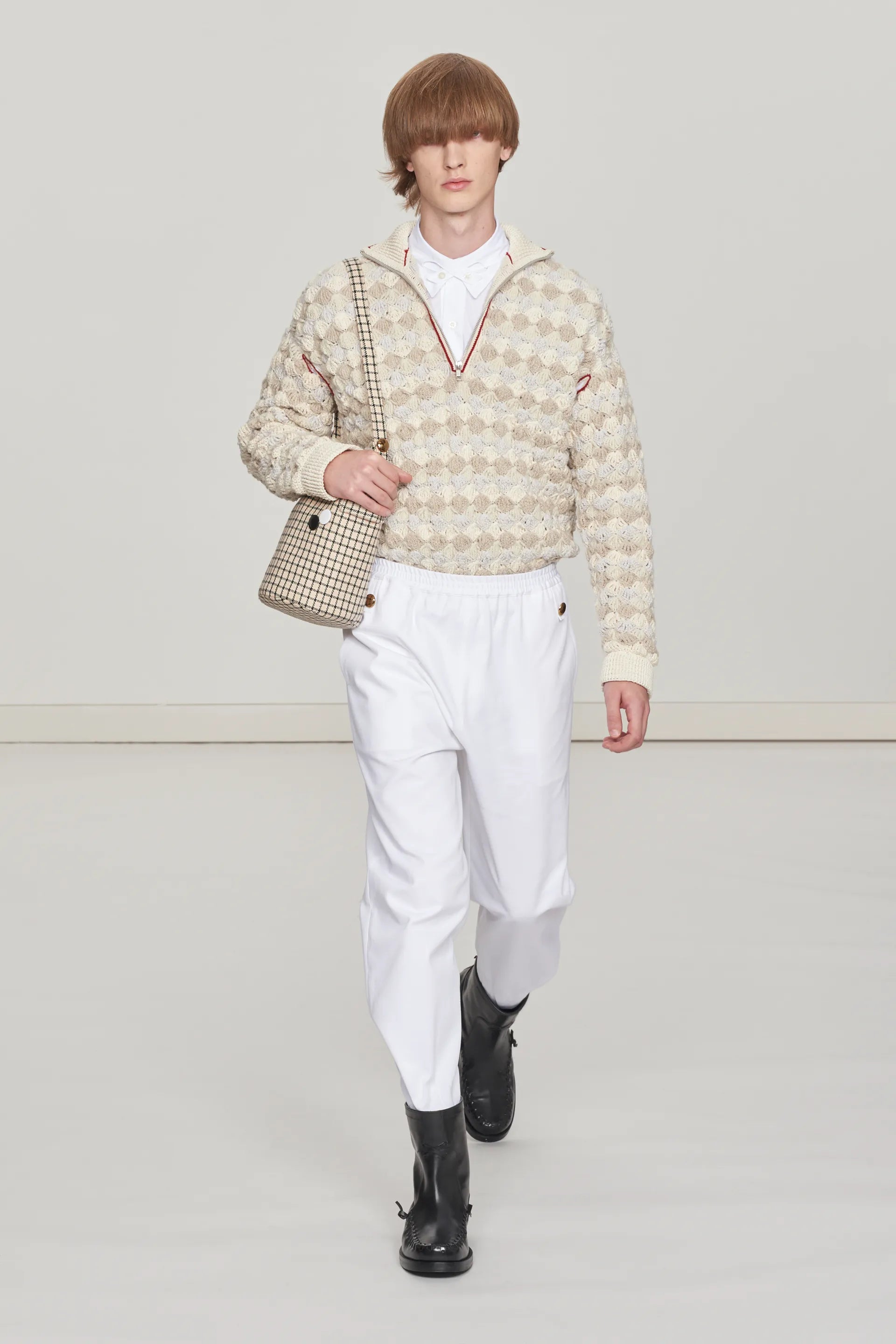 トップス stefan cooke 21aw poncho cut and sew Stefan Cooke Floral Embroidered Diamond Slashed Jumper | H