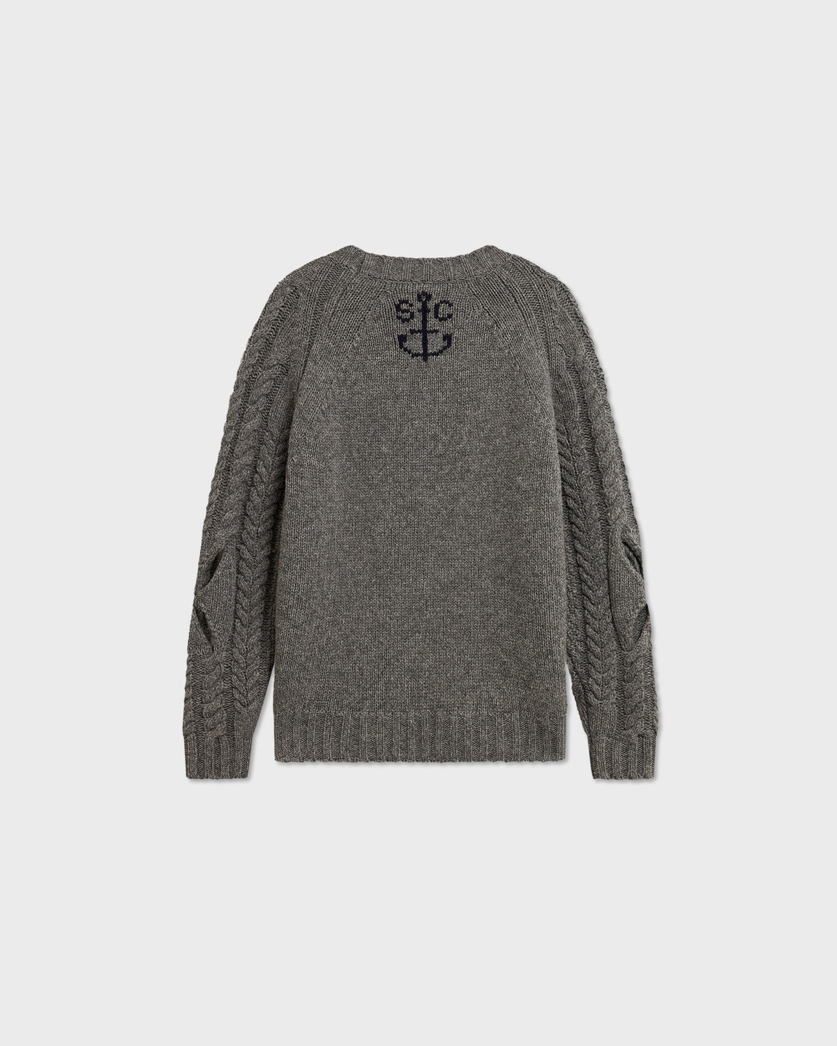 Slashed Cable Jumper in Grey