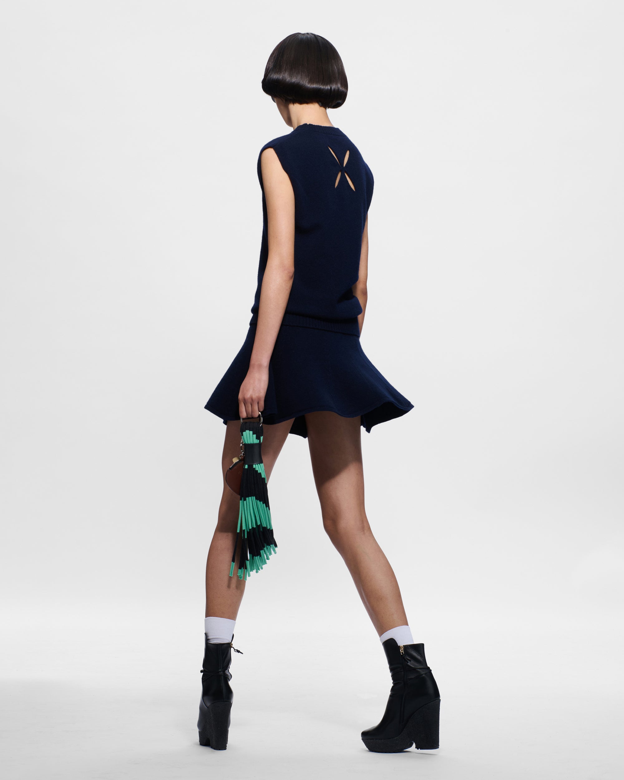 Knitted Tank Dress in Navy