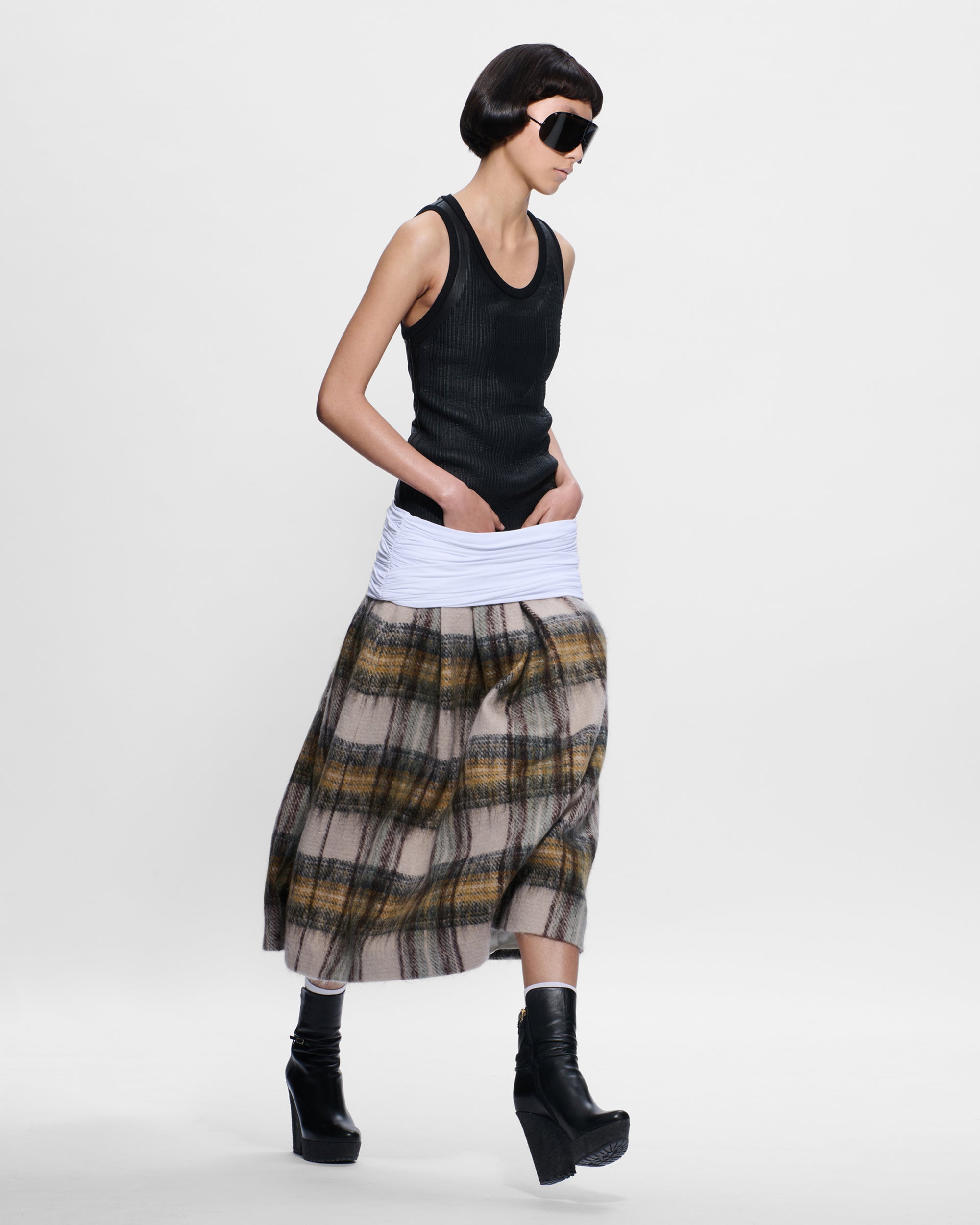 Elastic Waist Skirt in Wool