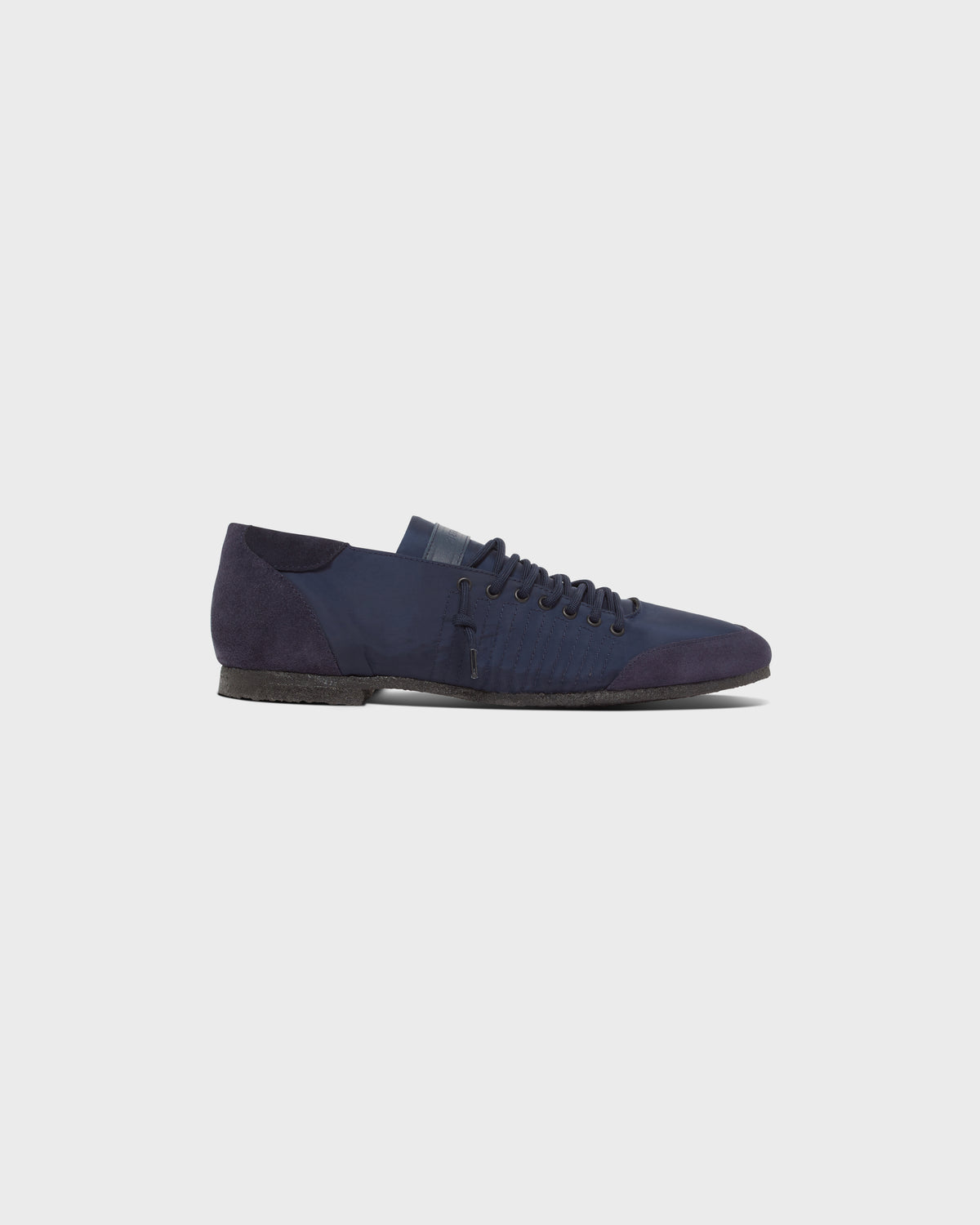 Laced Trainer in Navy Nylon