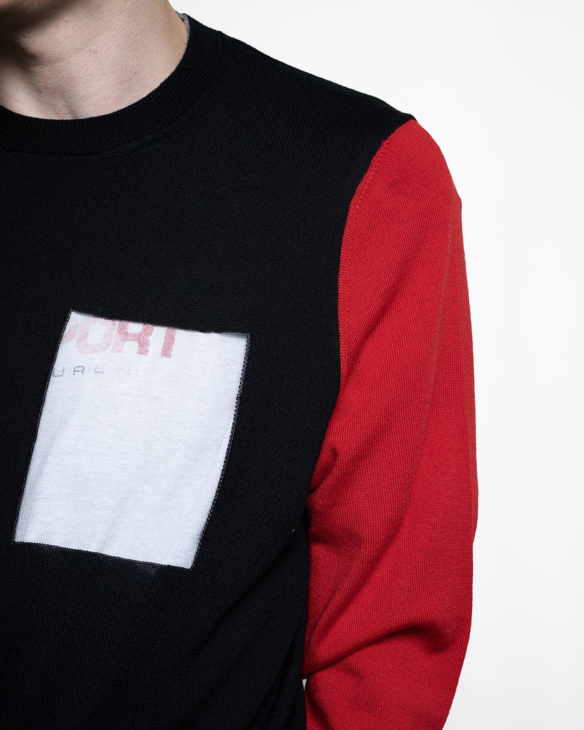 Window Knit Top in Black & Red
