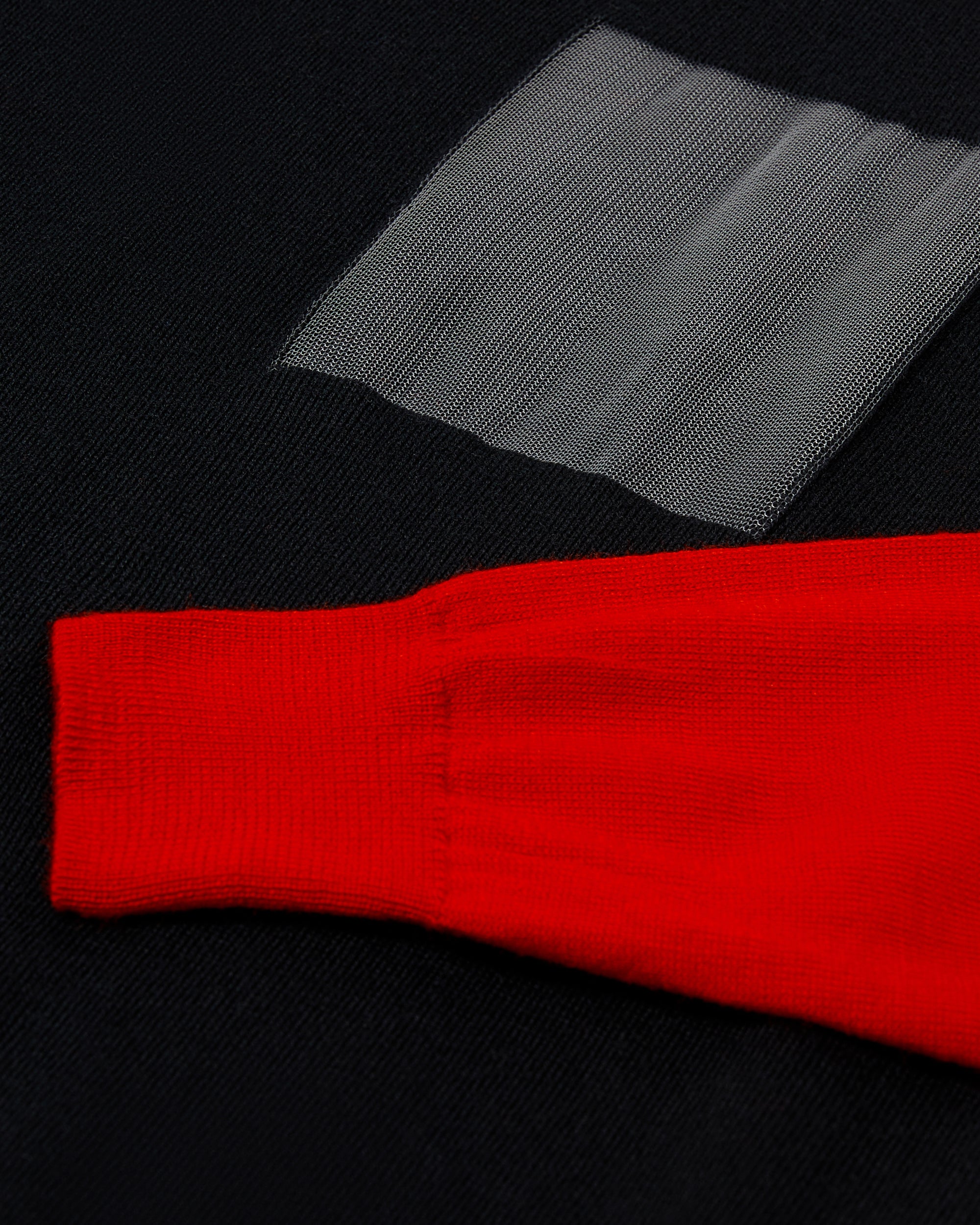 Window Knit Top in Black & Red