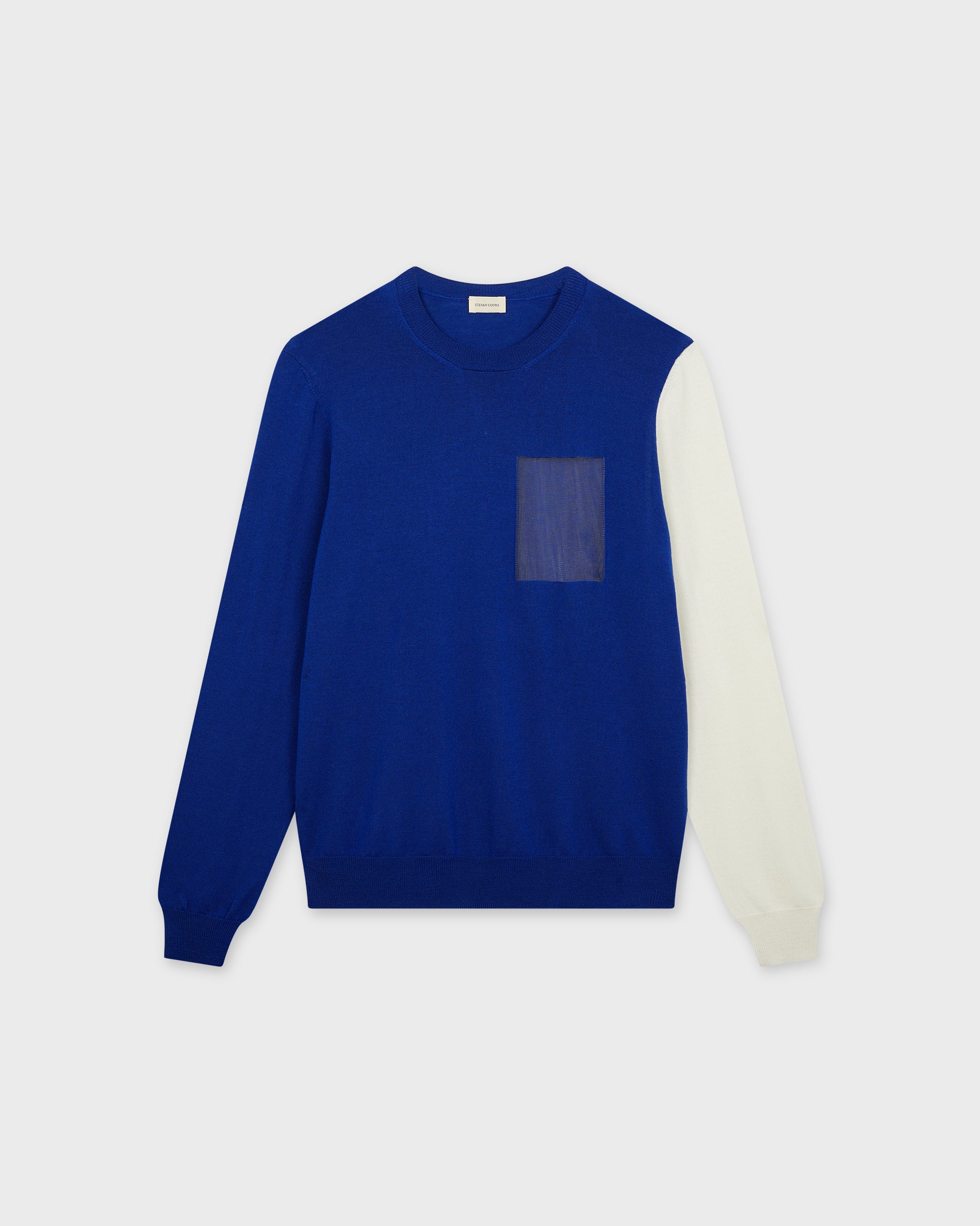 Window Knit Top in Blue & White