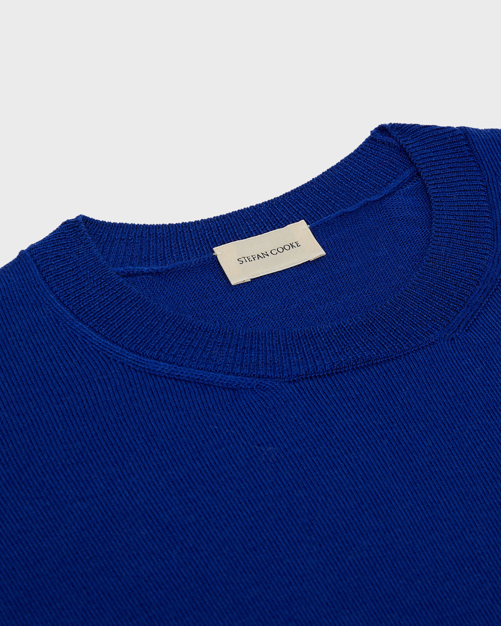 Window Knit Top in Blue & White