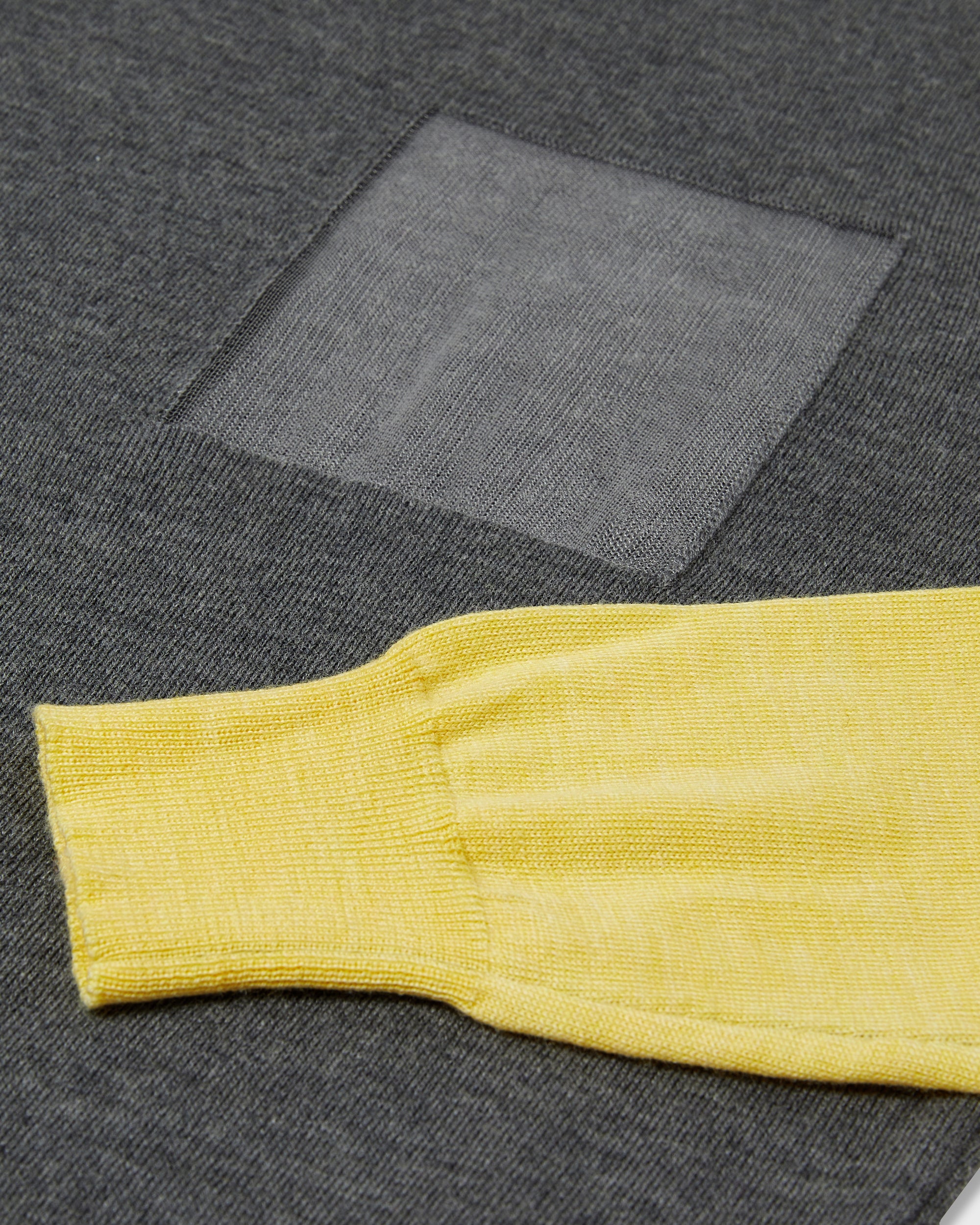 Window Knit Top in Grey & Yellow