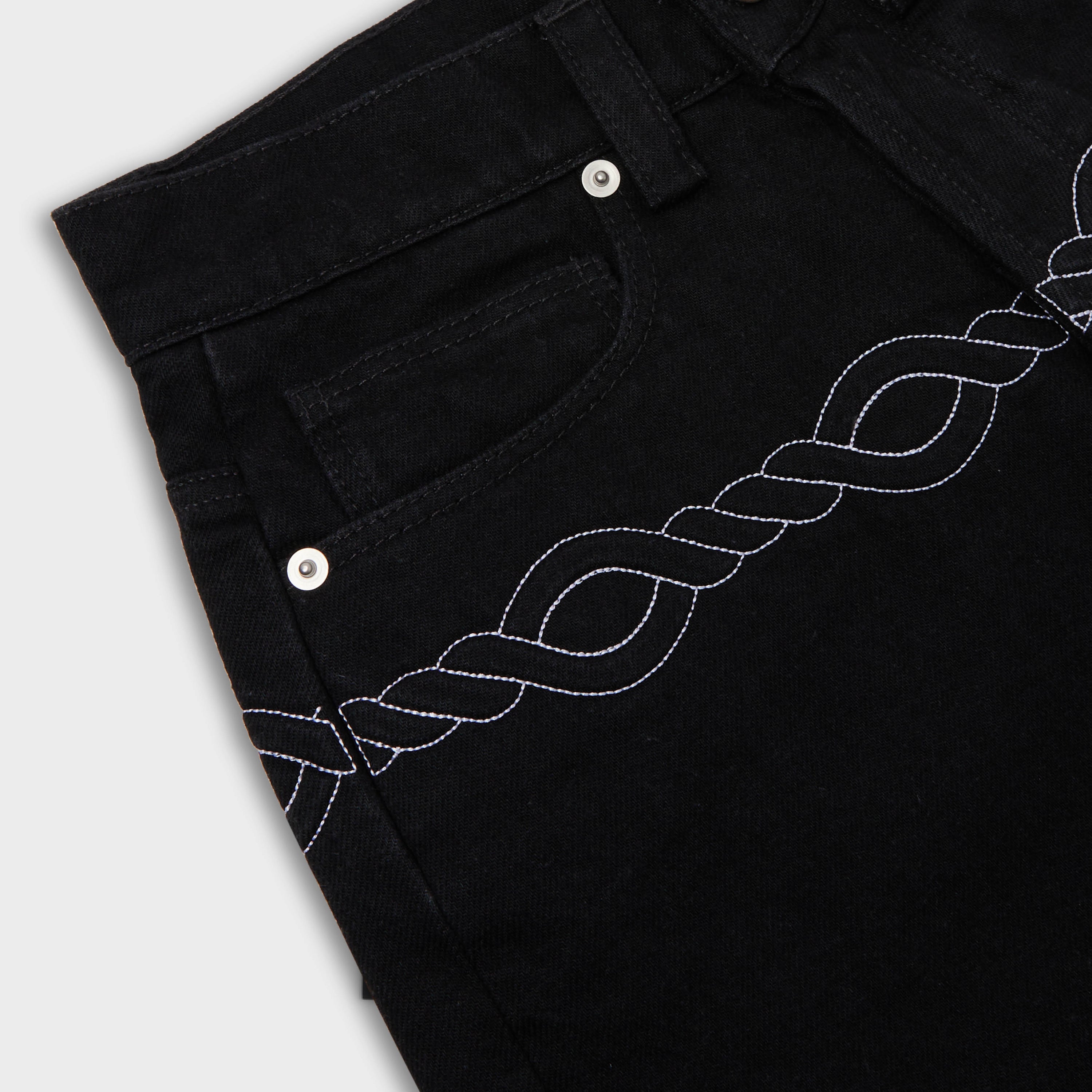 Cable Corded Jeans in Black