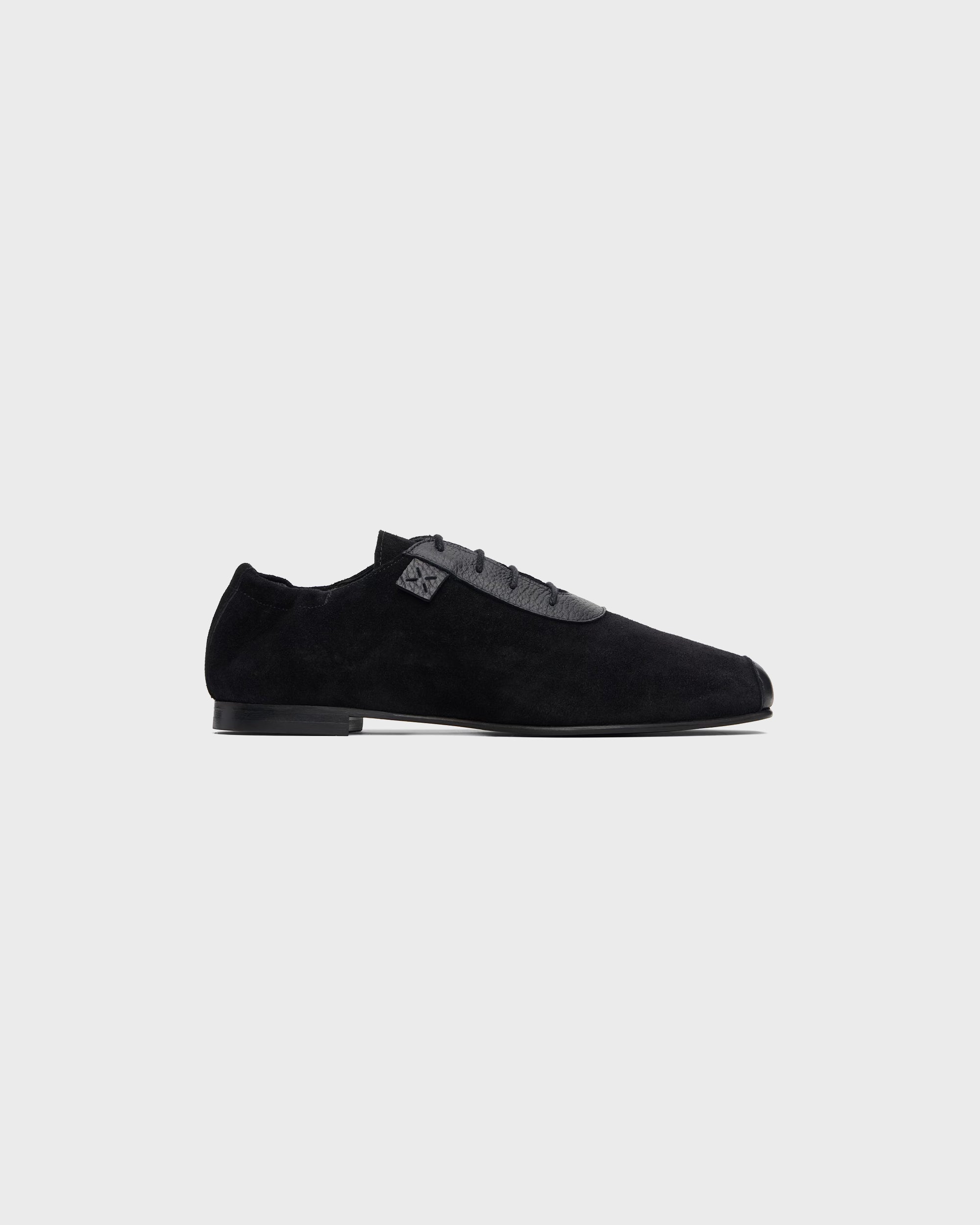 Racer Shoe in Black Suede