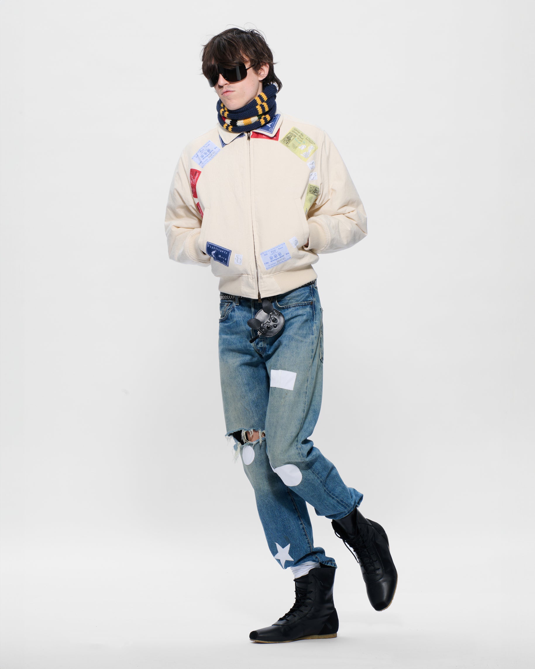 스테판 쿡 Stefan Cooke CORDED DENIM BOMBER JACKET - Indigo