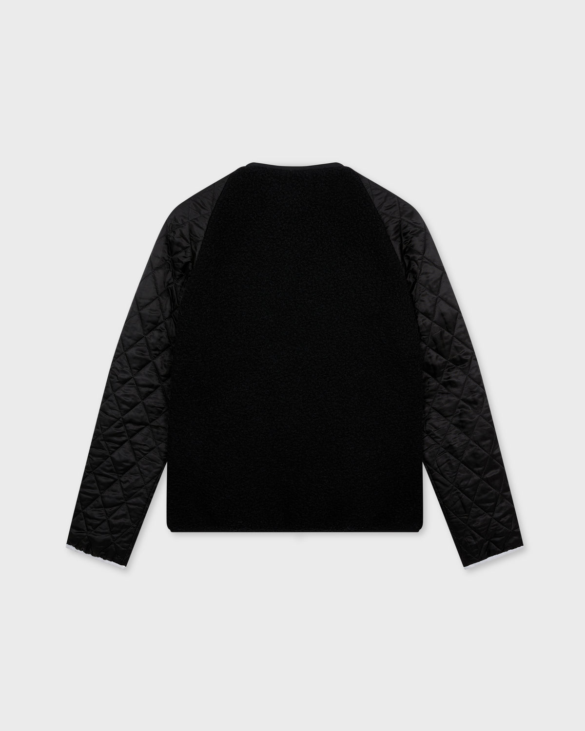 Quilted Sleeve Fleece in Black