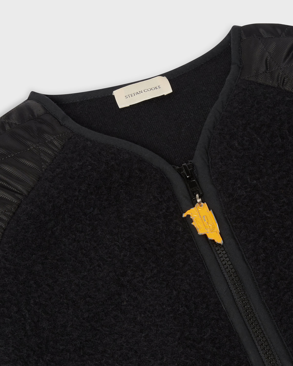 Quilted Sleeve Fleece in Black