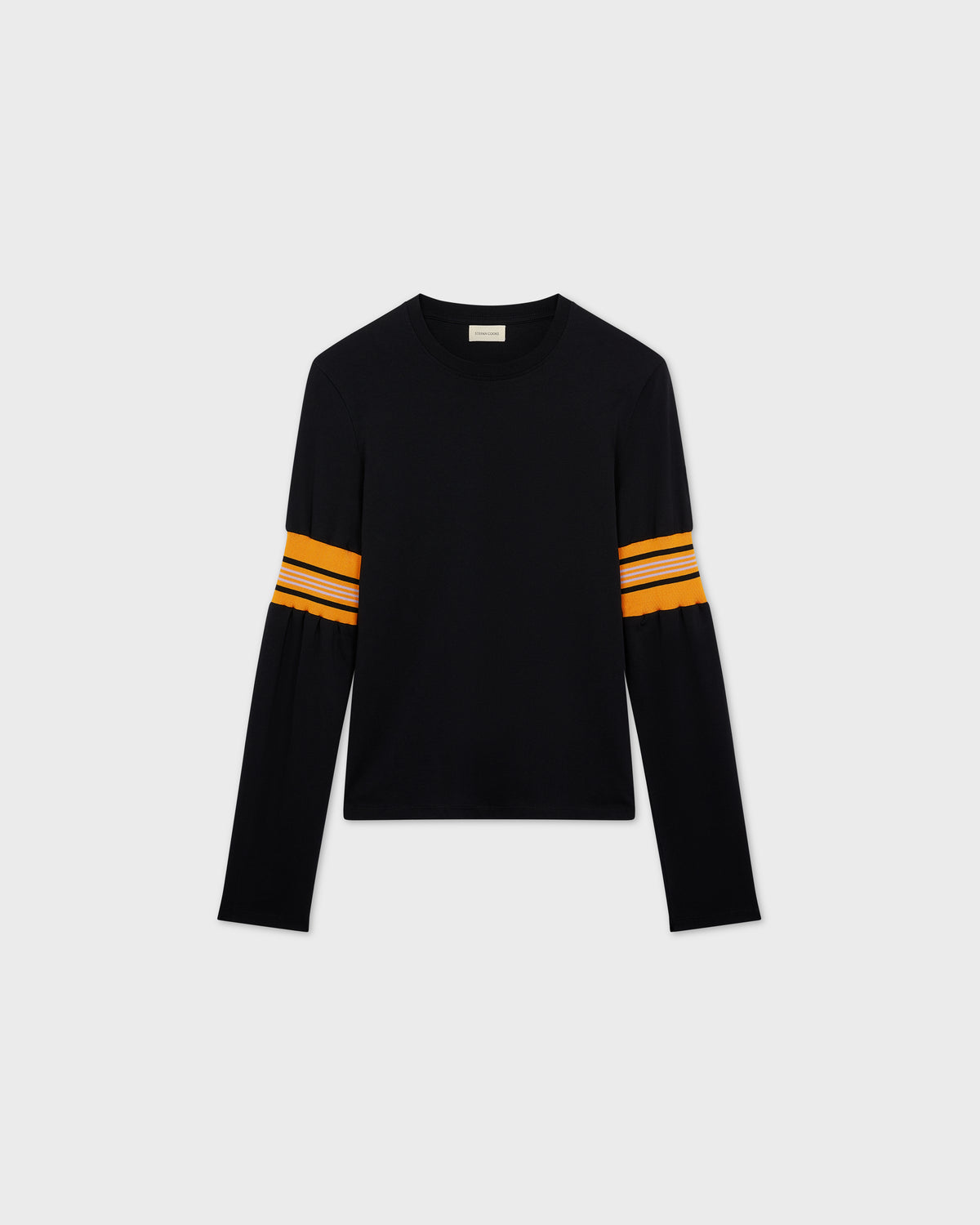 Elastic Sleeve Top in Black