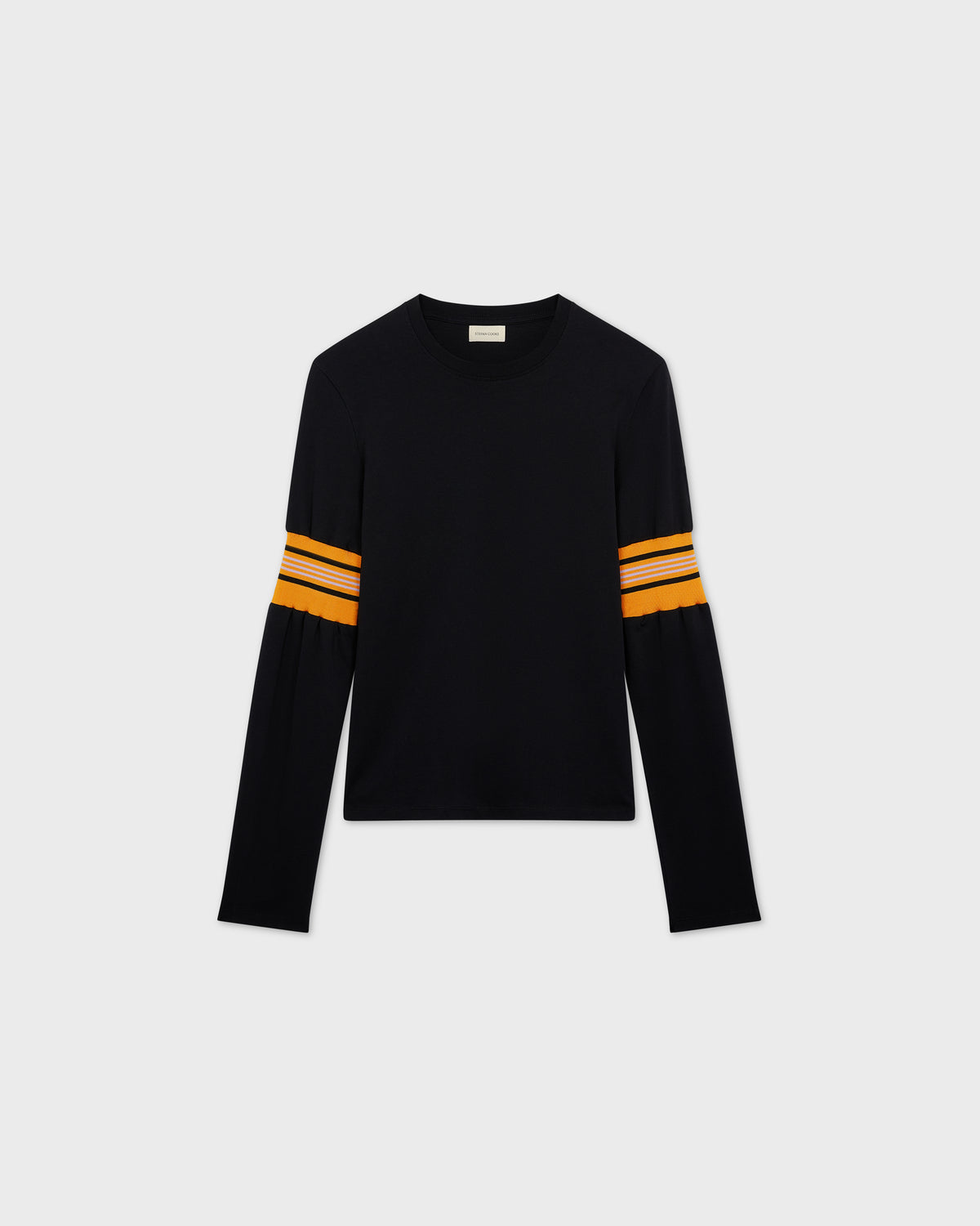 Elastic Sleeve Top in Black