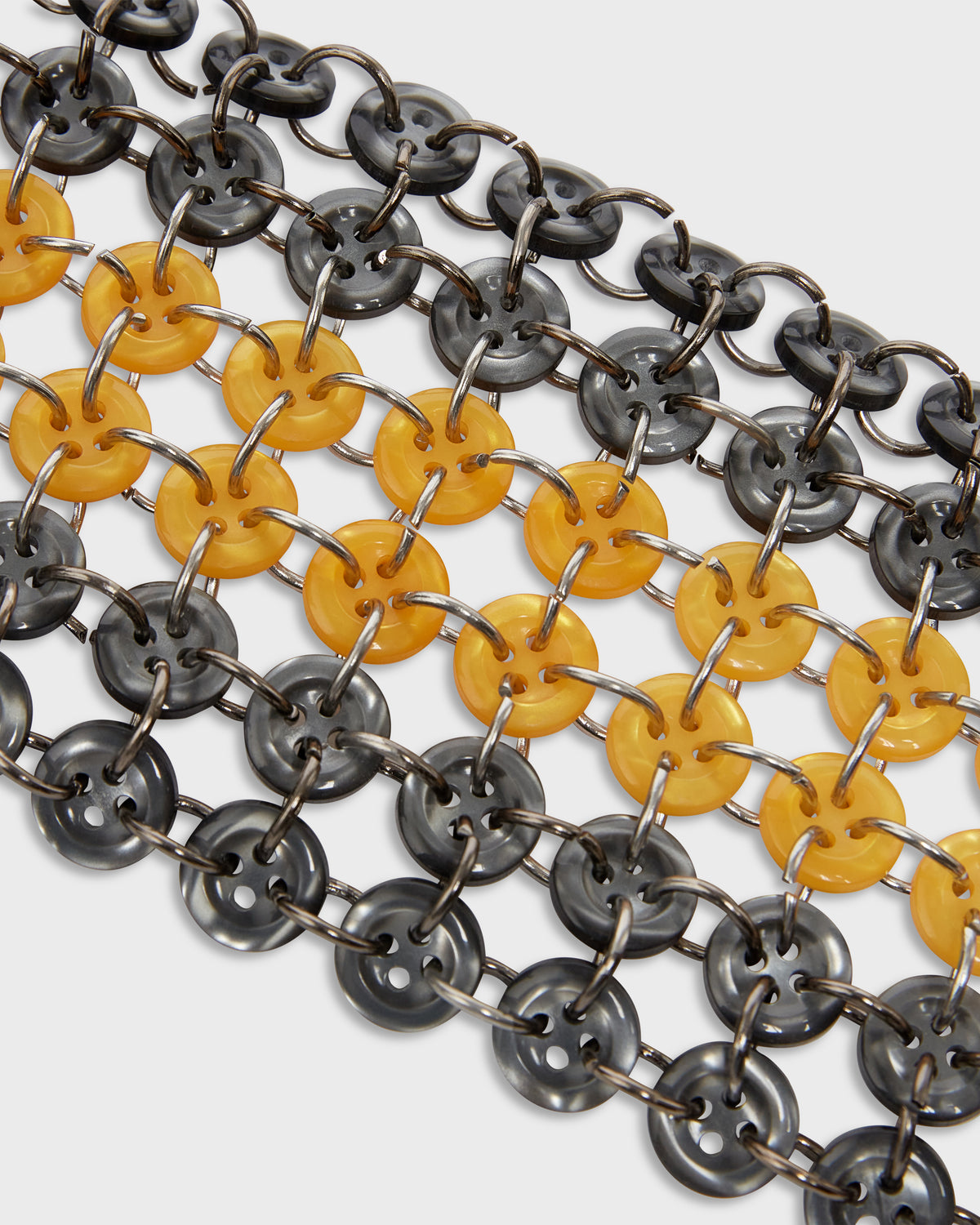 Chainmail Button Collar in Yellow & Black