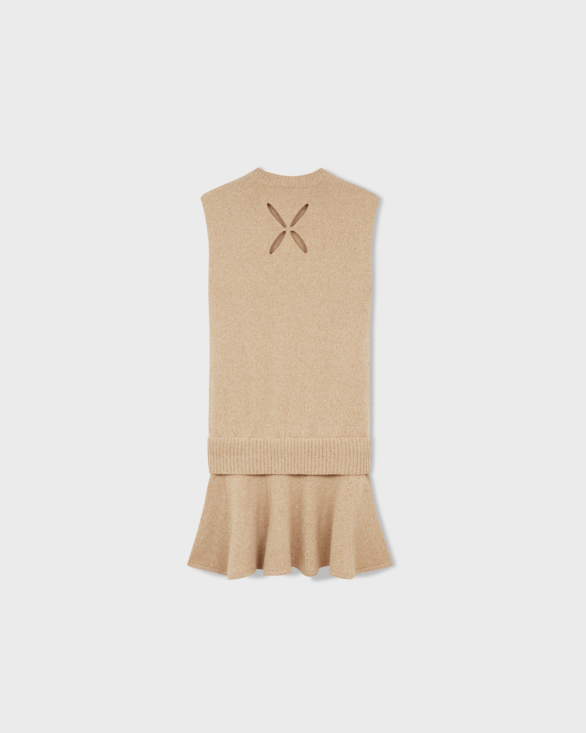 Knitted Tank Dress in Brown Marl