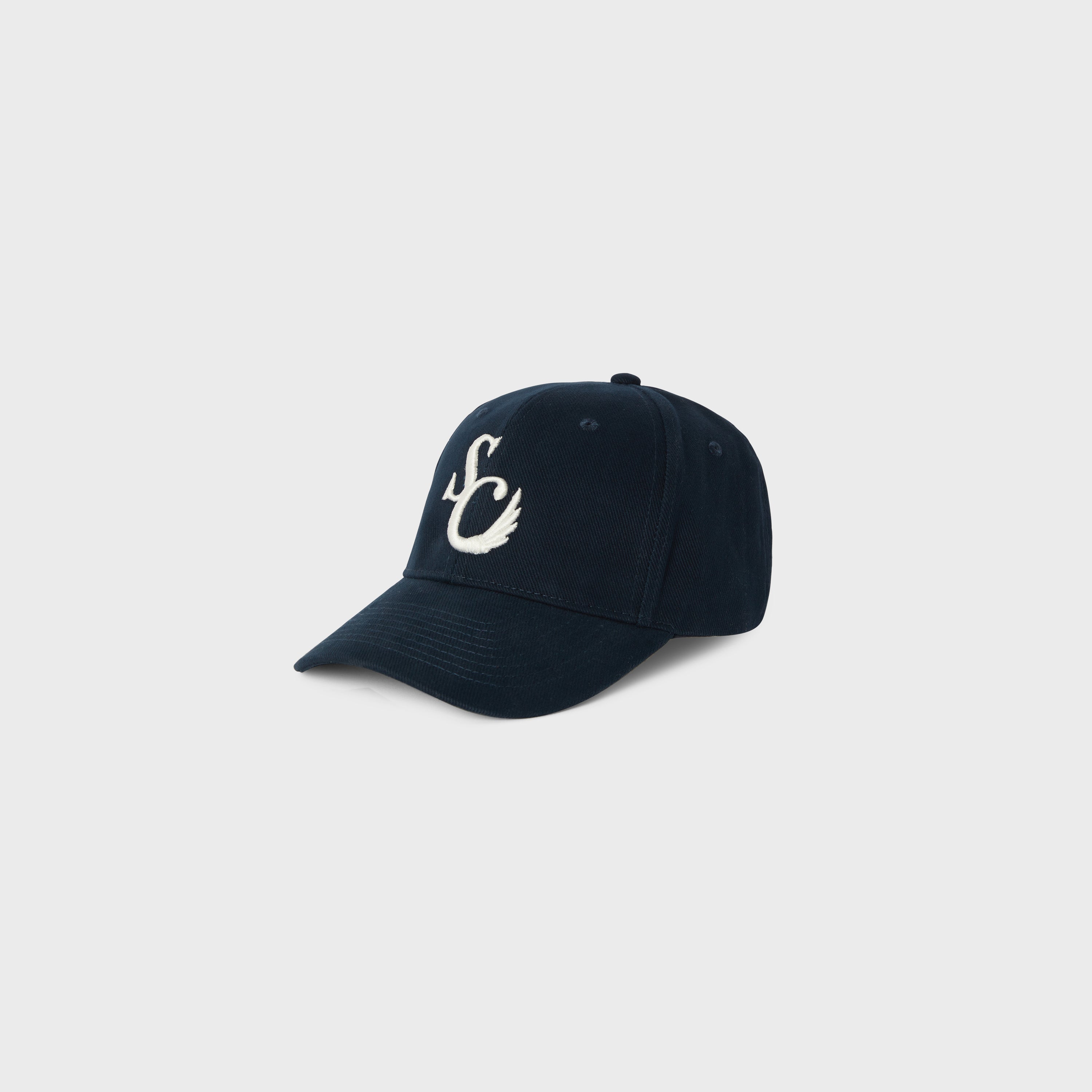 Wing Logo Baseball Cap in Navy Cotton