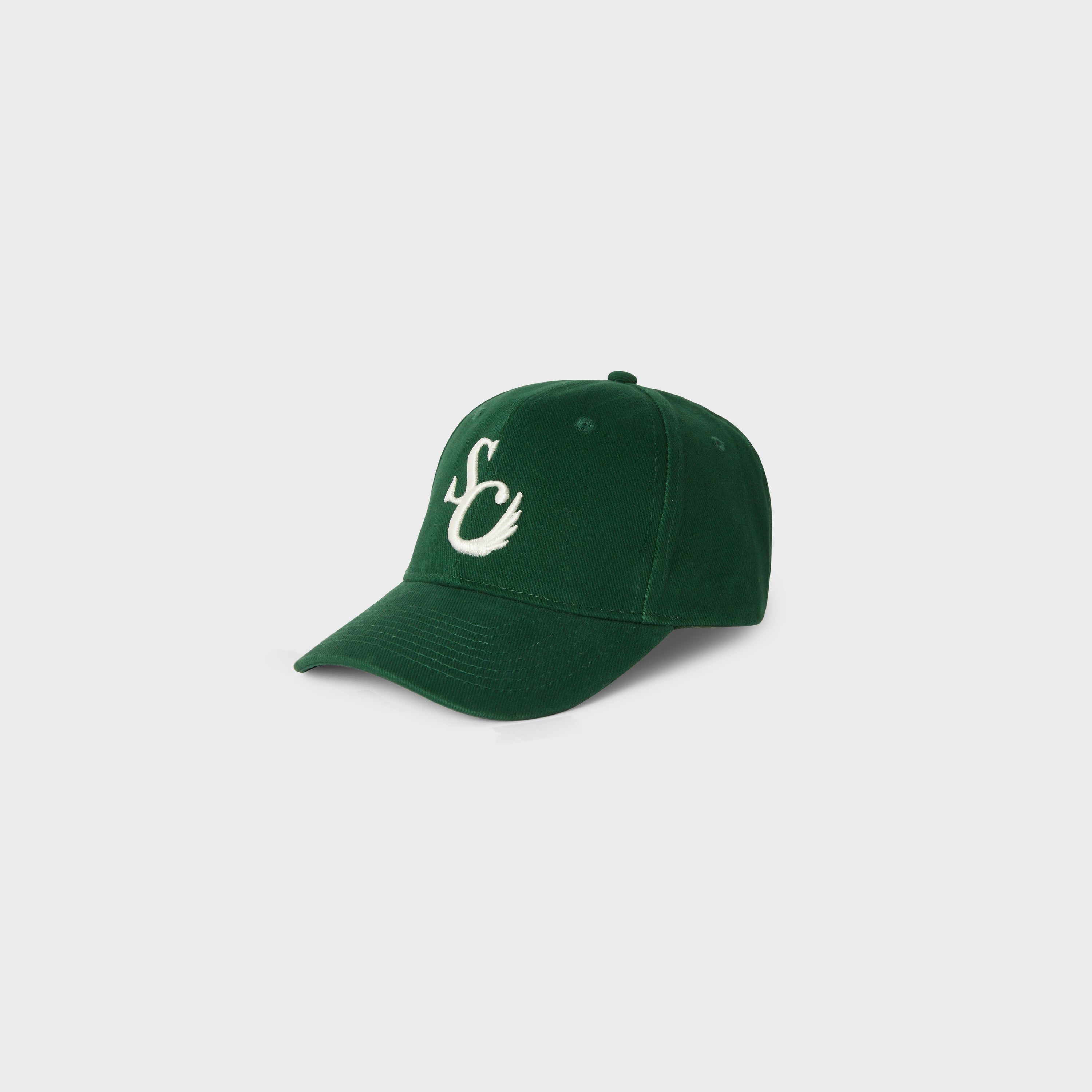 Wing Logo Baseball Cap in Green Cotton