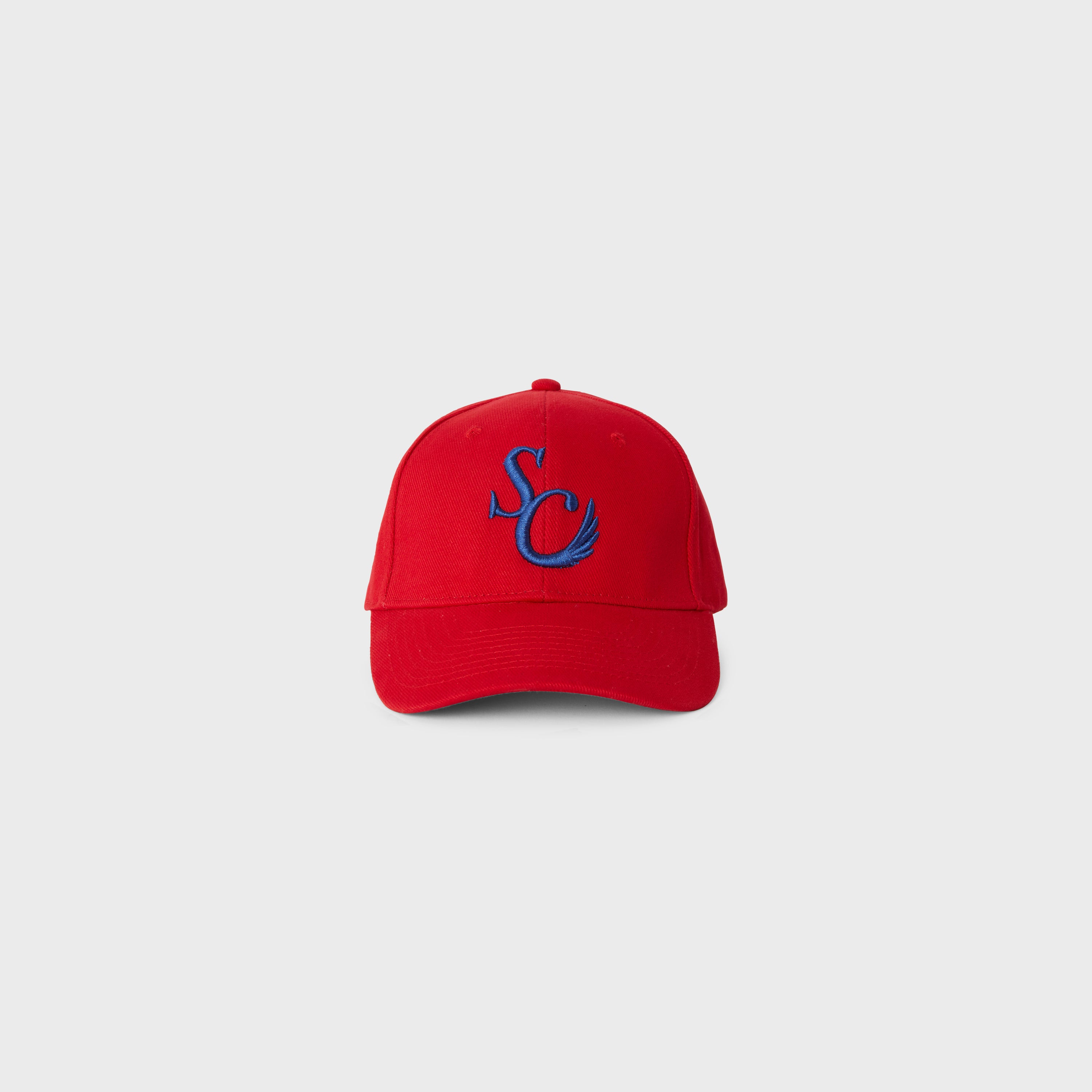 Wing Logo Baseball Cap in Red Cotton