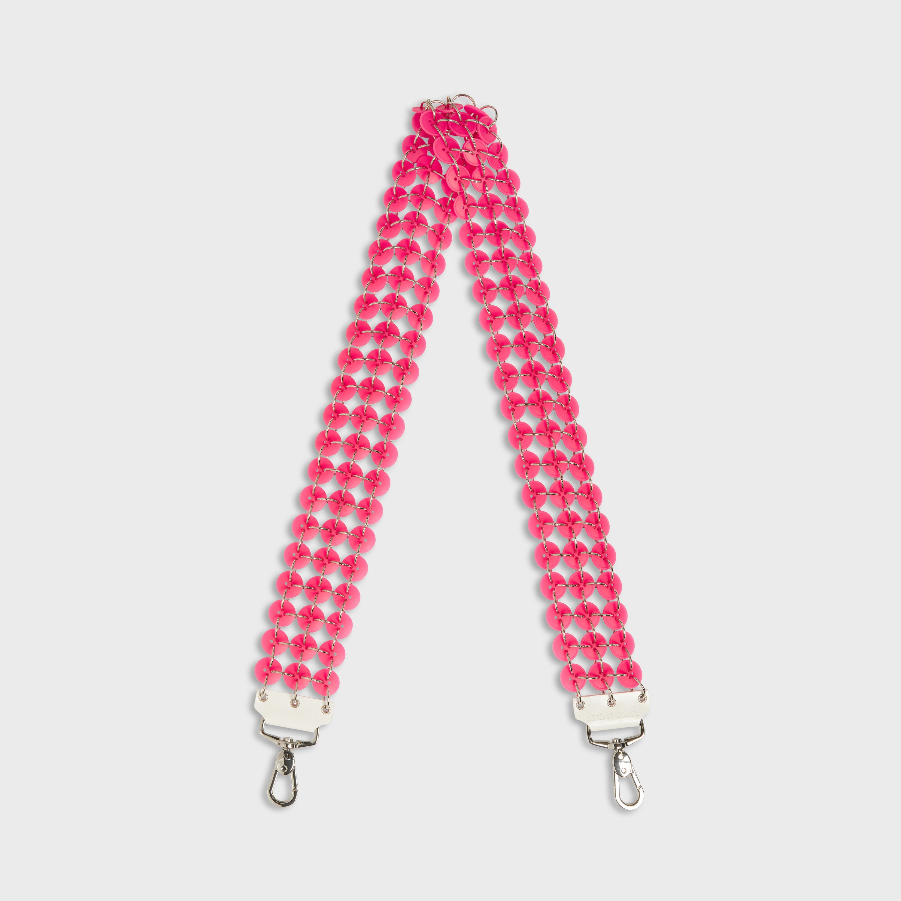 Button Strap in Fluro-Pink Rubber