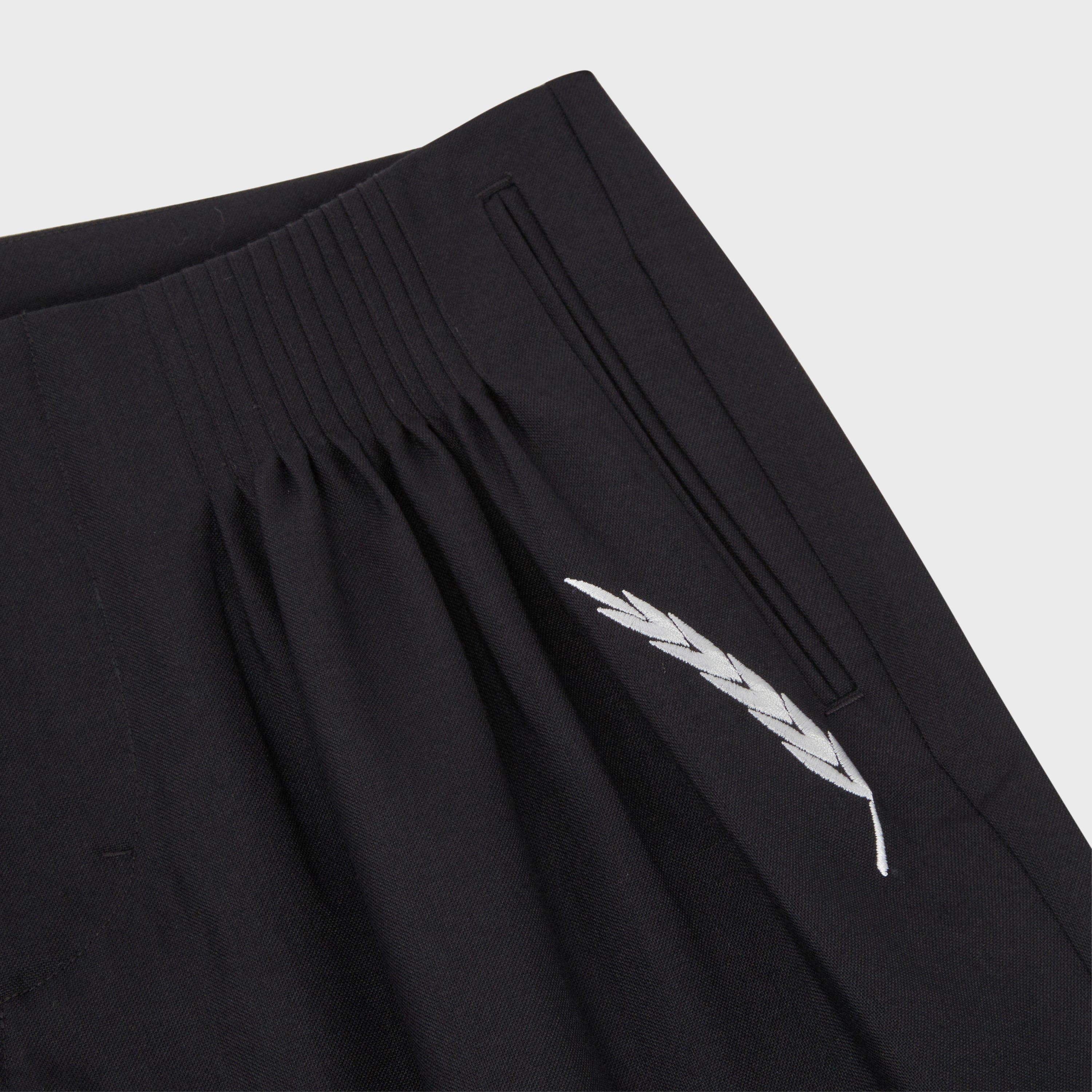Pleated Trousers in Black Wool