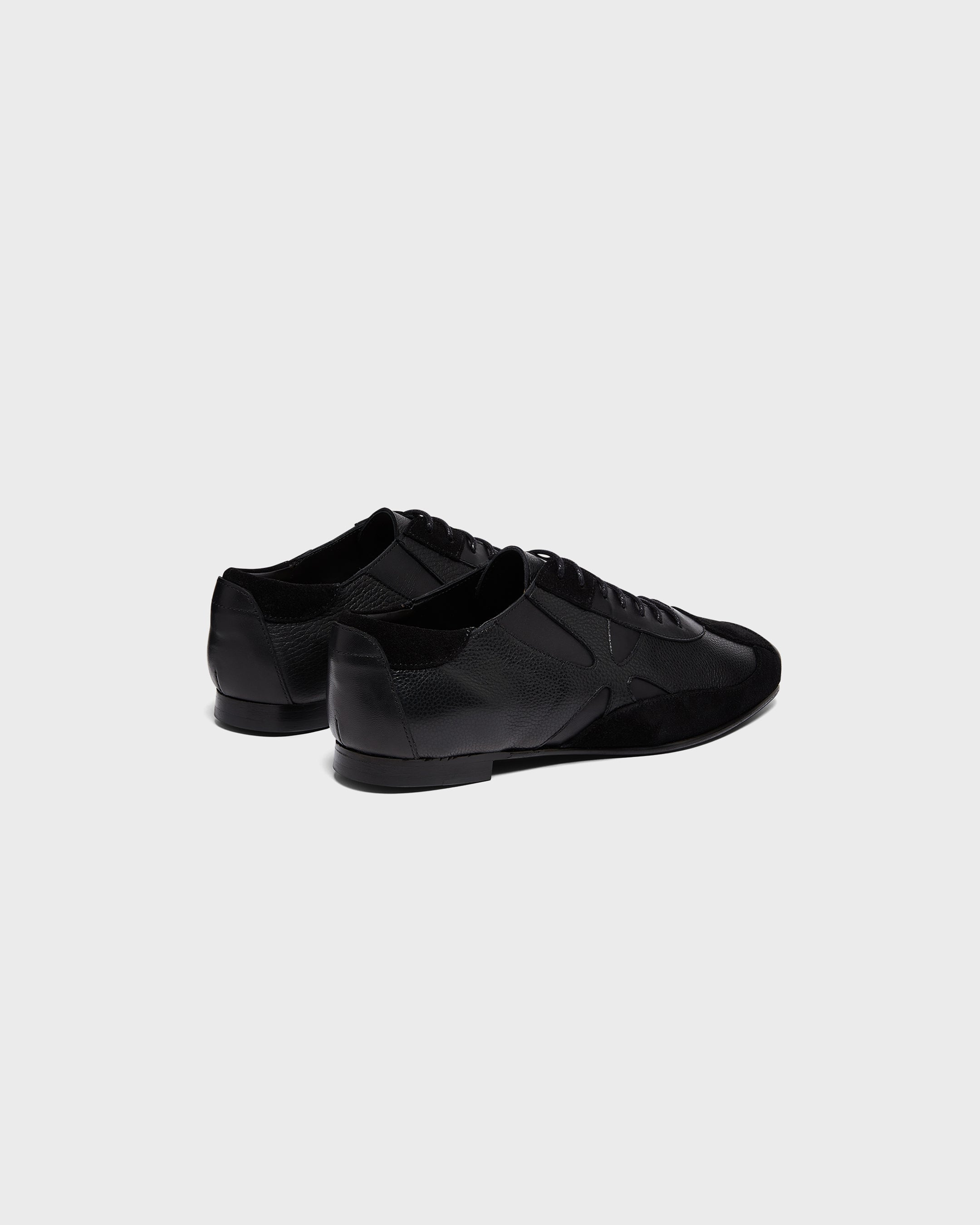 STEFAN COOKE Slashed Hybrid Shoe in Black Grain Leather