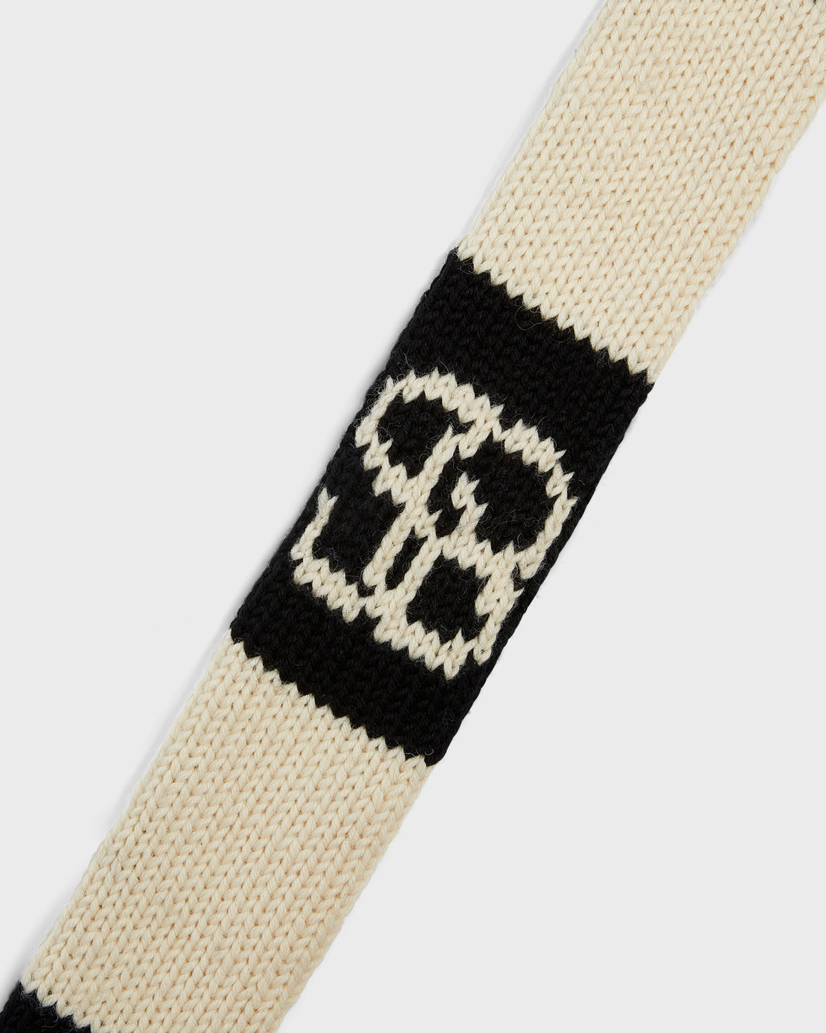 Stripe Knit Scarf in Black and Red