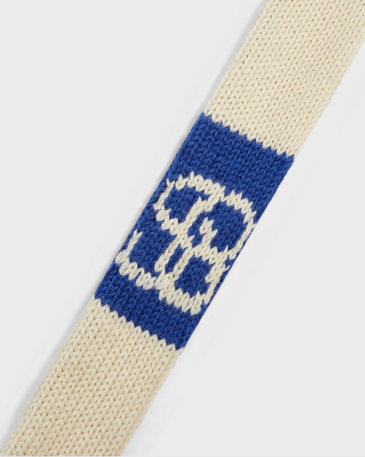 Stripe Knit Scarf in Blue & Cream
