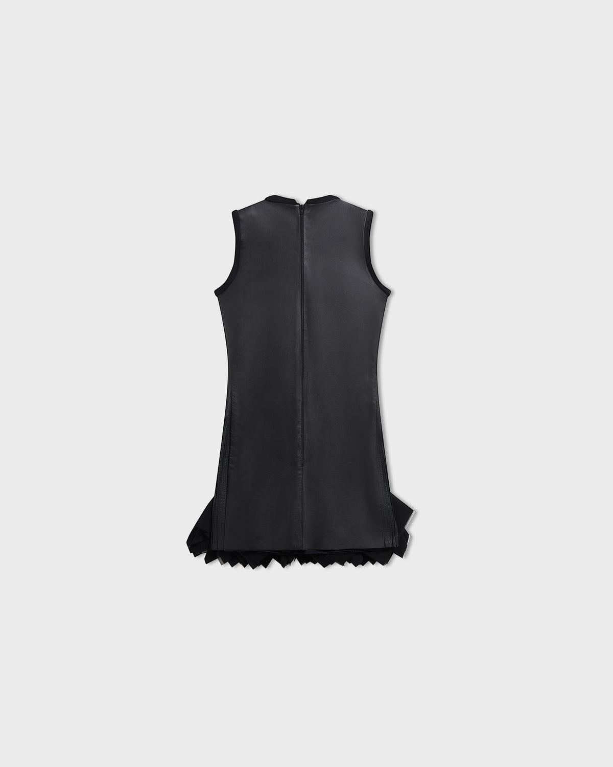 Leather Slash Dress in Black Product Back