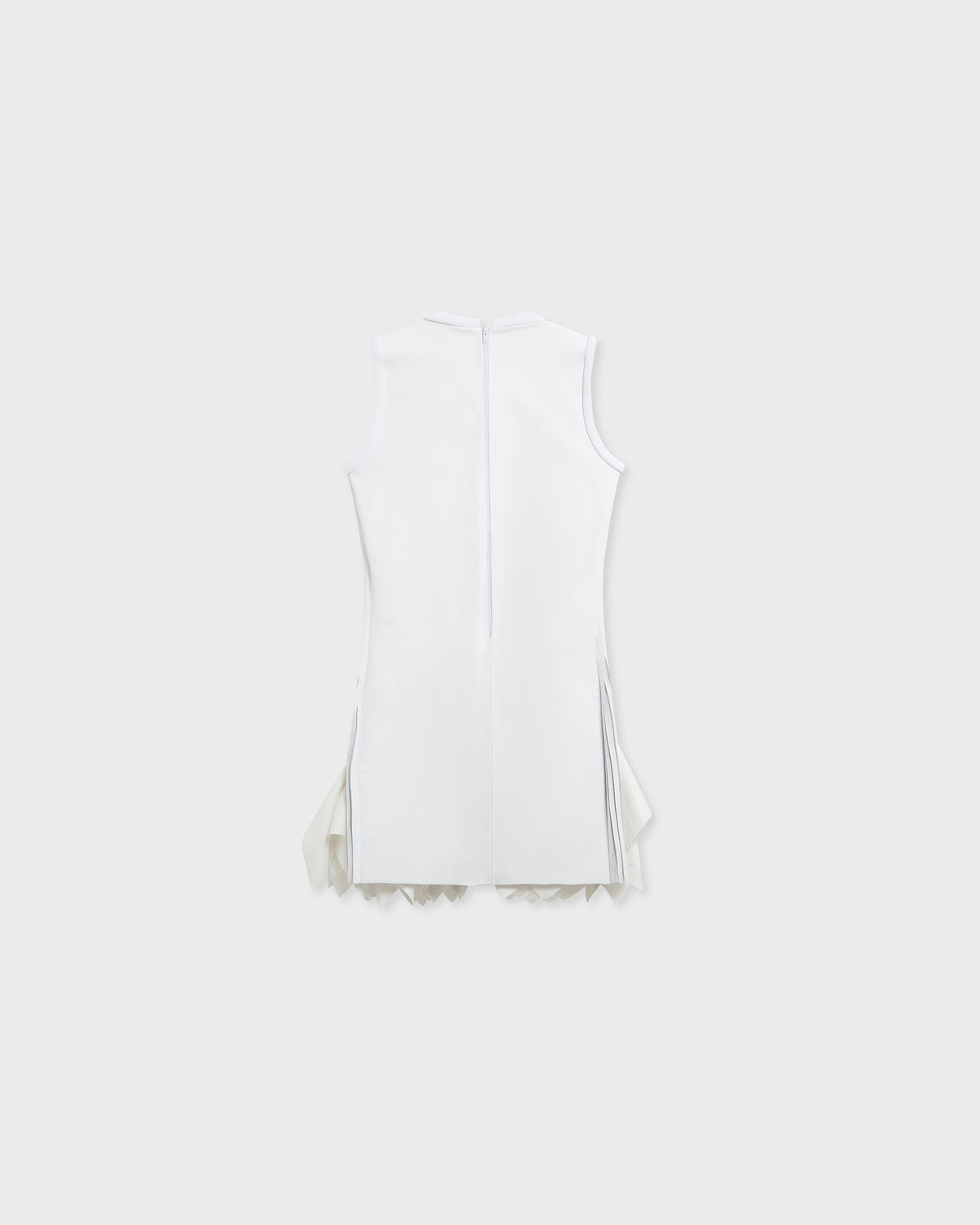Leather Slash Dress in White Product Back
